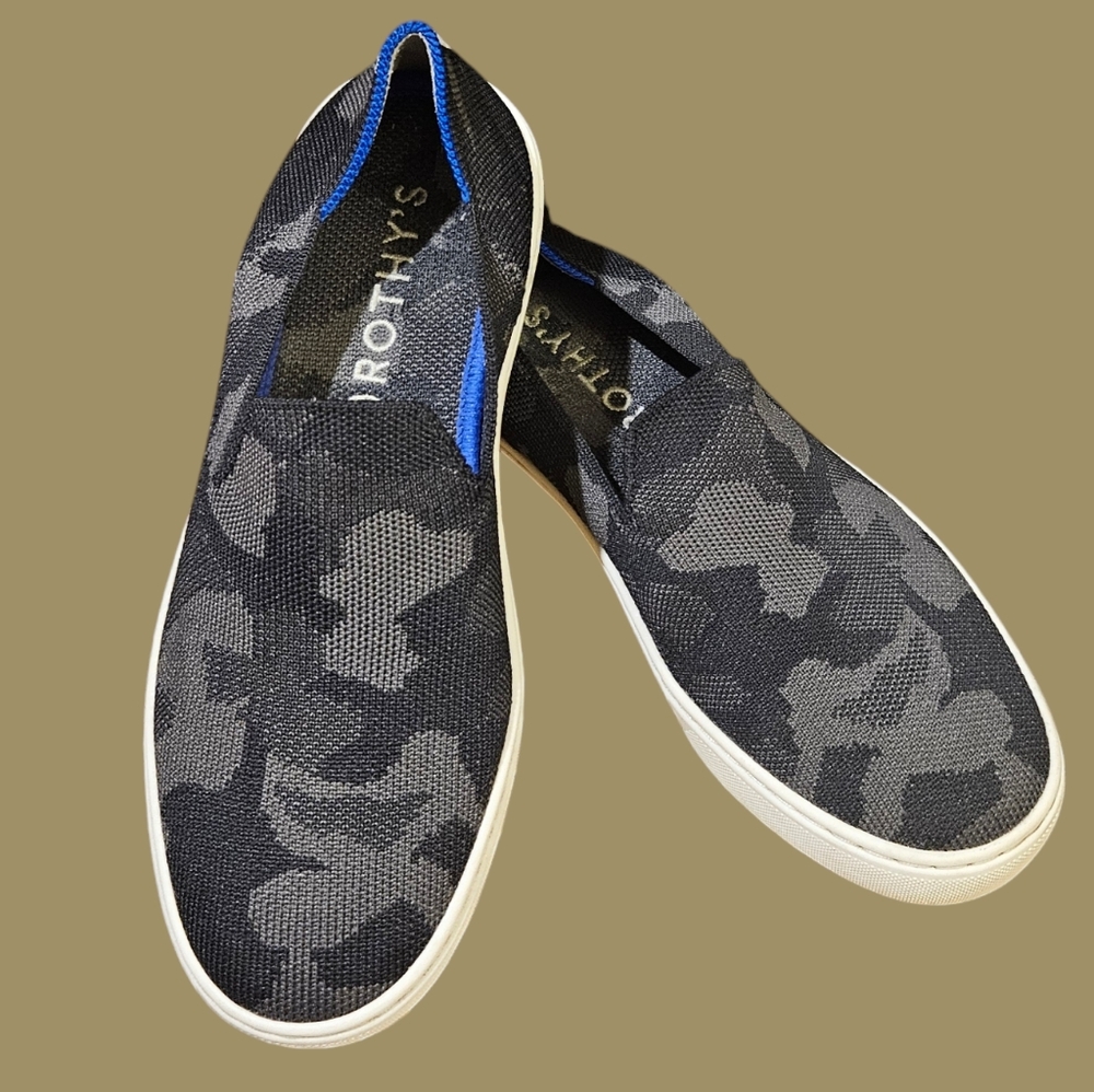 ROTHY'S The Original Slip On Sneaker, Gray Camo - Size 7
